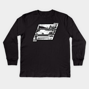 NISSAN 350Z Black 'N White Archive 2 (Black Version) Kids Long Sleeve T-Shirt